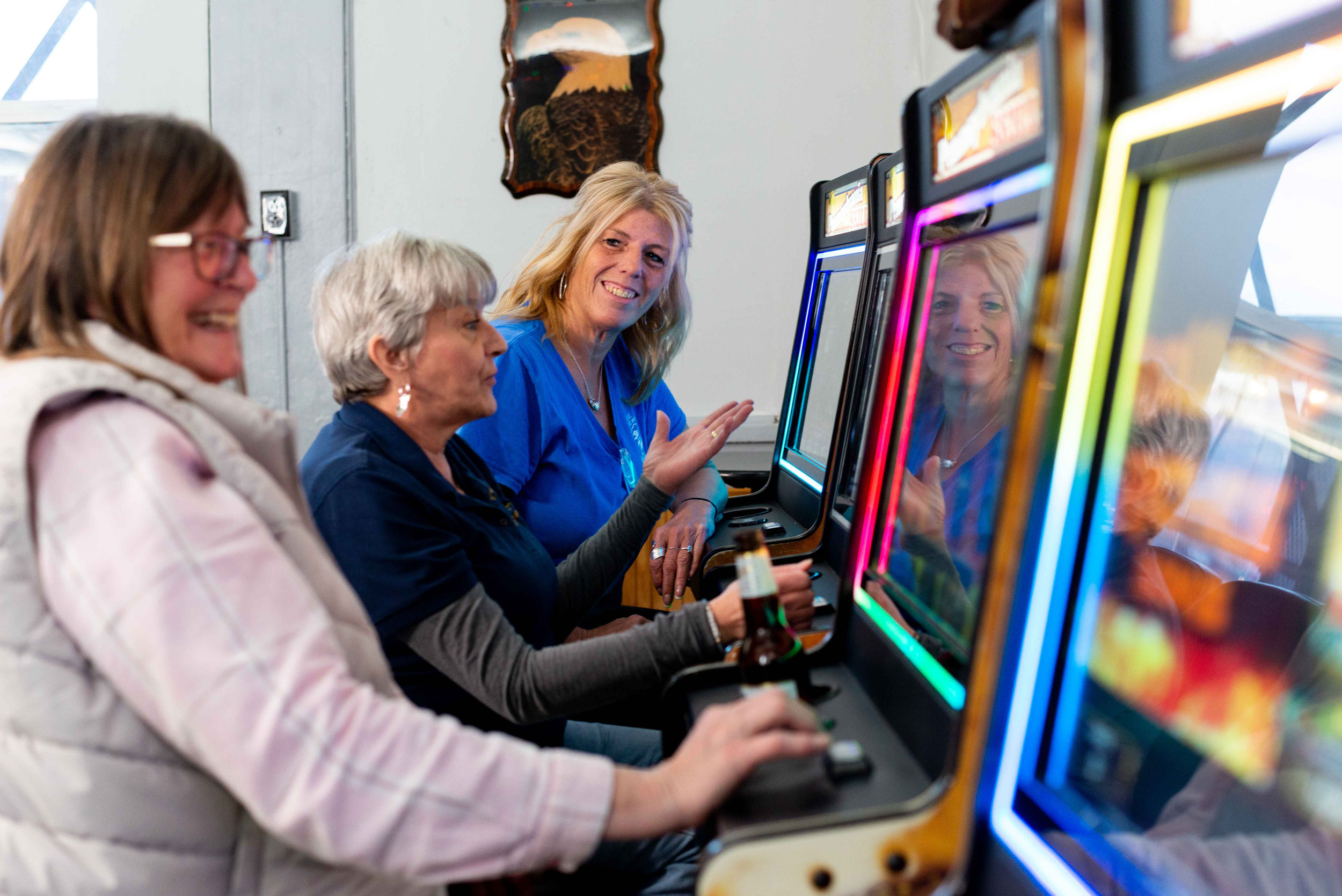 Patrons enjoy playing skill games at the Fraternal Order of Eagles in Williamsport, PA.