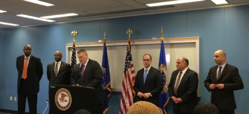 US Attorney William Fitzpatrick details the indictment of DA Seth Williams. Photo Ryan Briggs