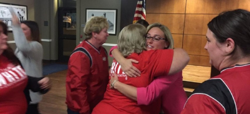 PA Rep. Martina White (in pink), re-elected last week, is leading the anti-sanctuary city fight.